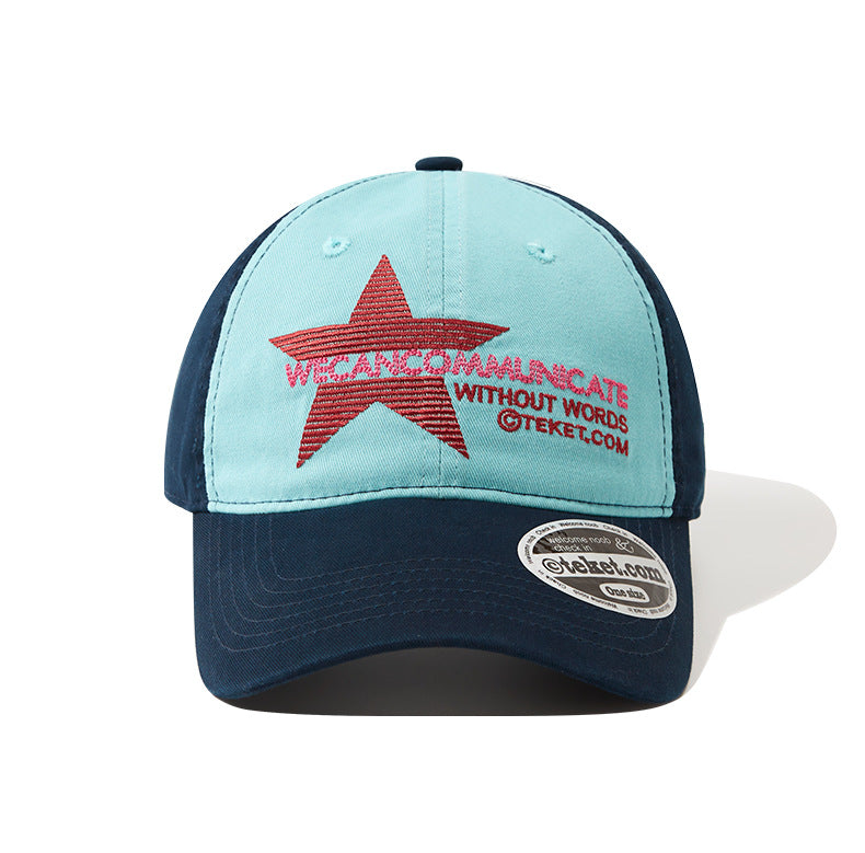 WASC Embroidered Color Block Cotton Baseball Cap