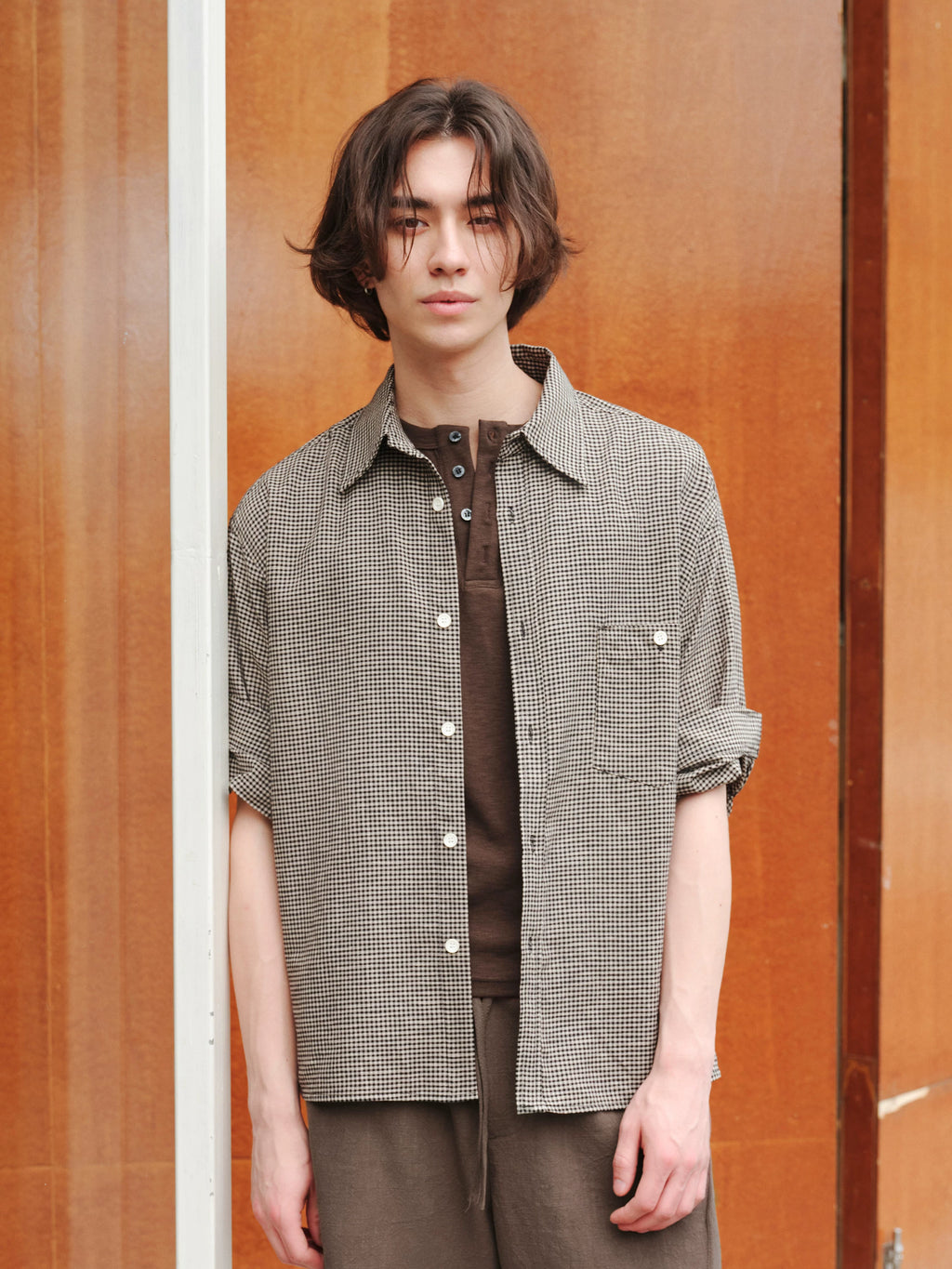 VLABMADE Houndstooth 400g Breathable Relaxed Shirt