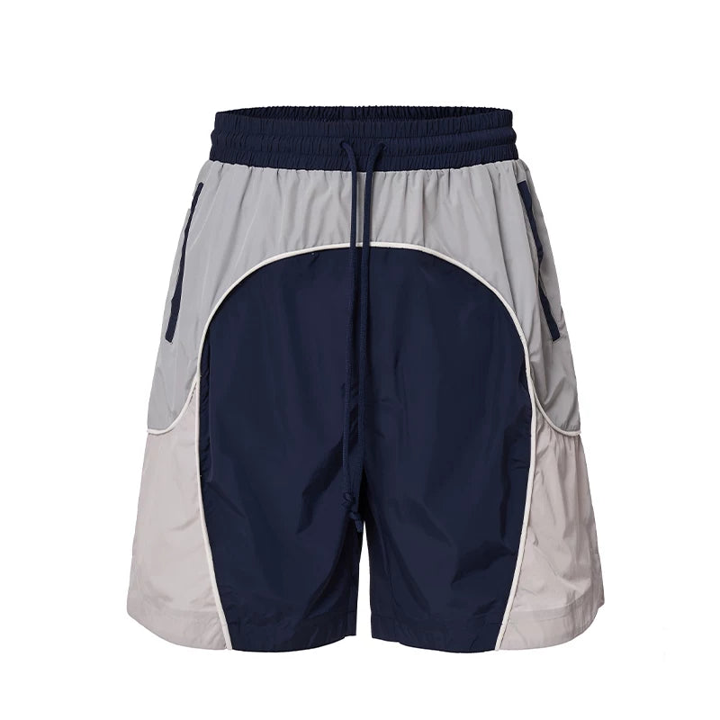 F2CE Color-Block Breathable Loose Straight-Leg Shorts