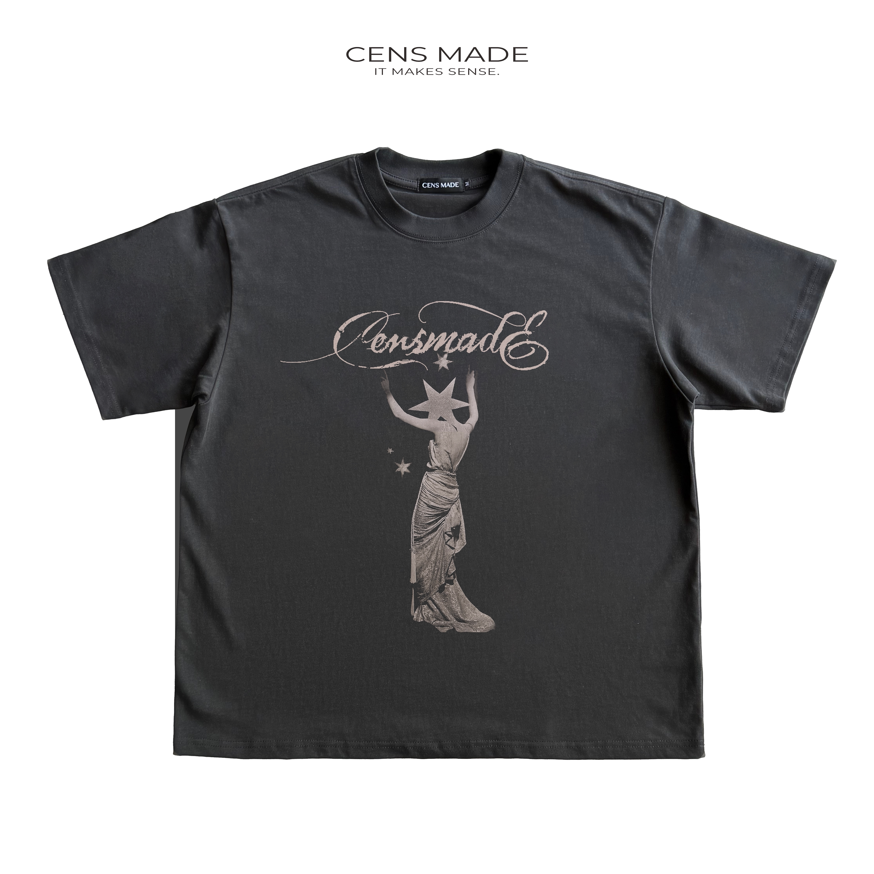 CENSMADE Star Female Print Casual Tee