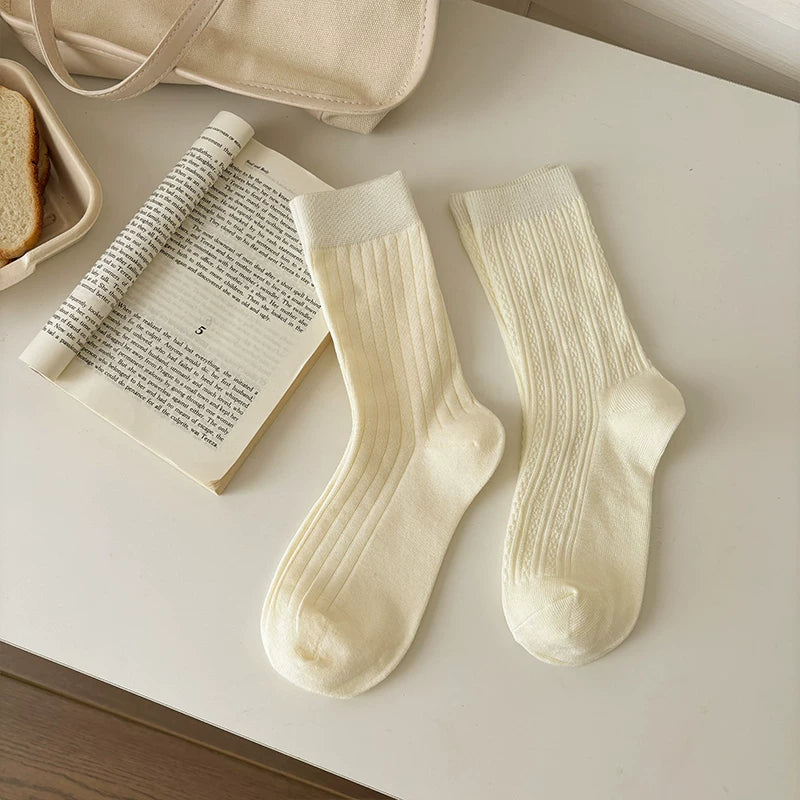 Halo Honey Moisture-Wicking Polka Dot Rolled Edge Mid-Calf Socks