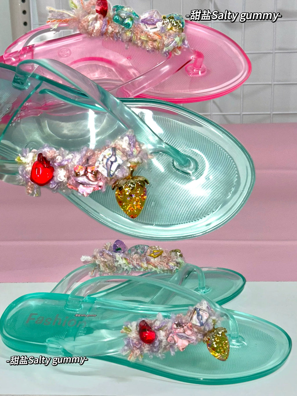 Salty gummy Handmade Crochet PVC Toe-Separator Sandal