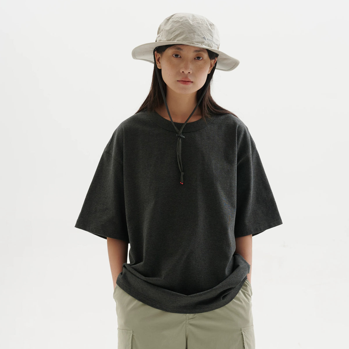 BUTTBILL Textured Cotton Loose Fit Drop-Shoulder Tee