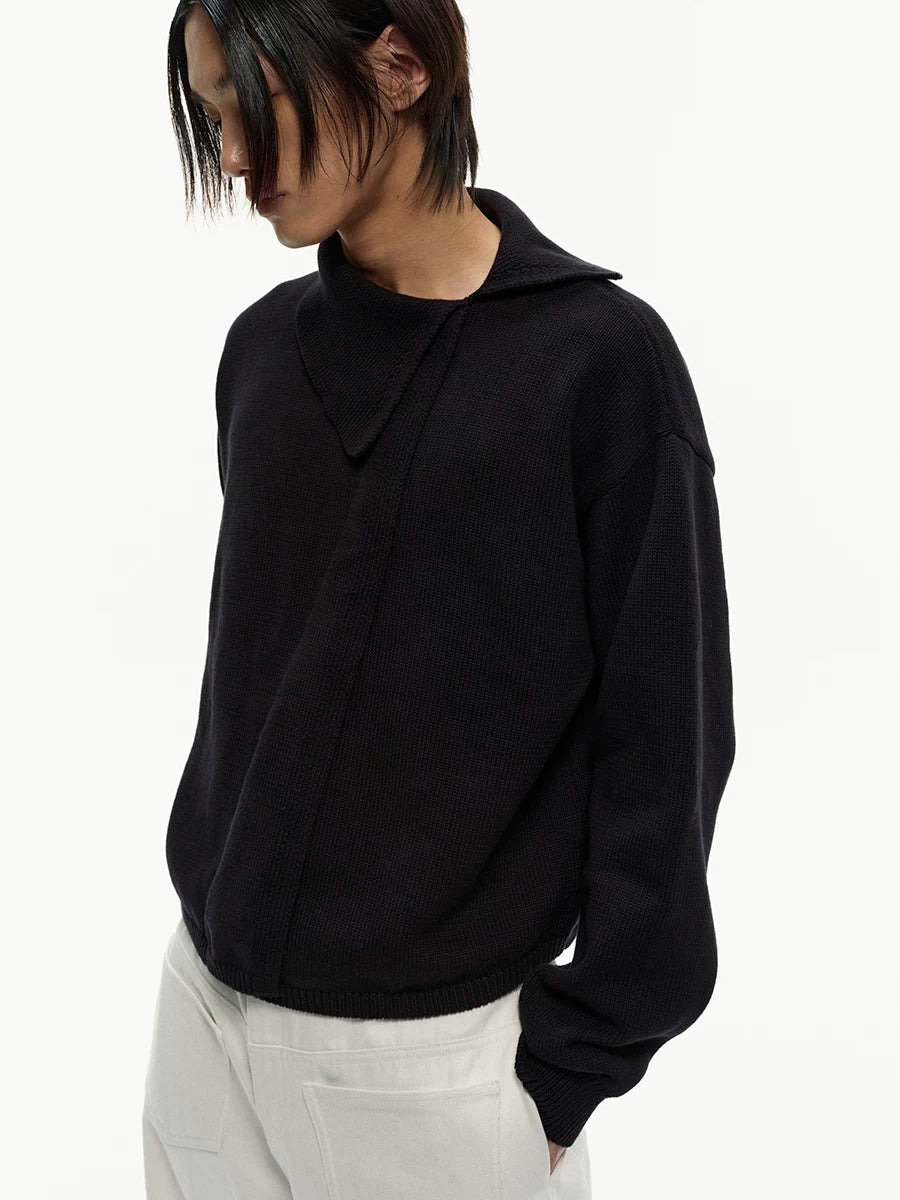 JCAESAR Casual Warm Diagonal Neck Sweater