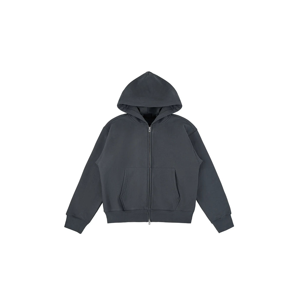 PLUS NO LOGO 520g Heat-Storing Loose Fit Zip Hoodie