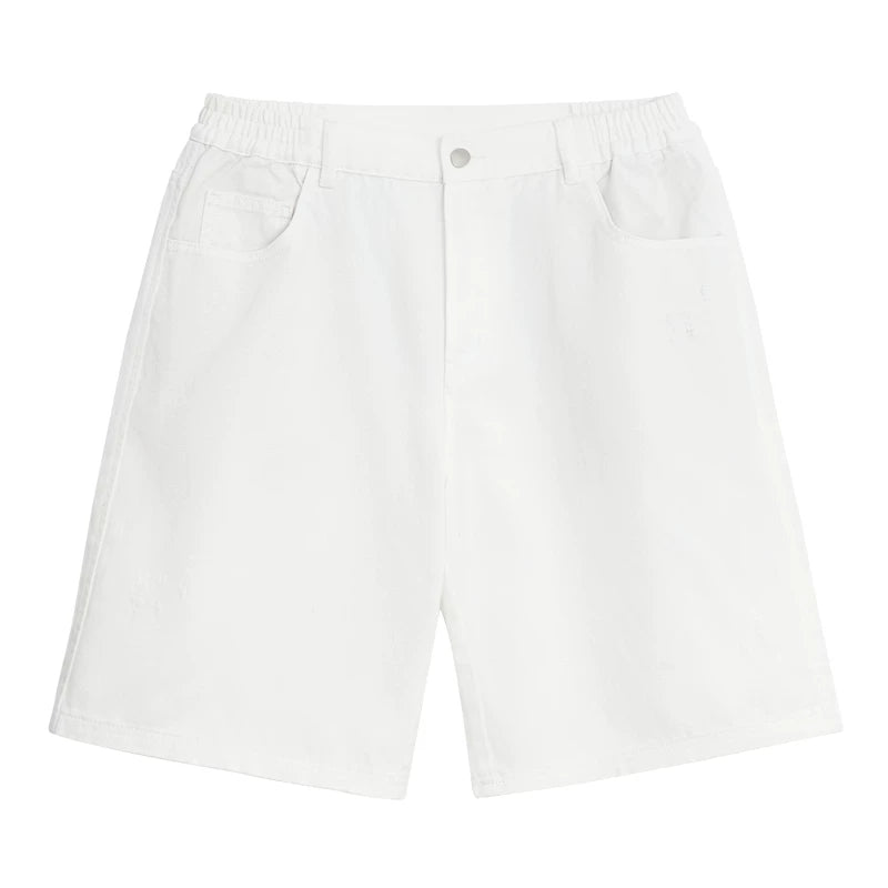 BODYDREAM Distressed Ripped Loose Straight-Leg Denim Shorts