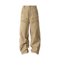 YADcrew Three-dimensional Line Embroidery Straight Tube Wide Overalls