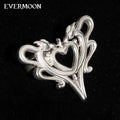 EVERMOON Sterling Silver Open Heart Ring
