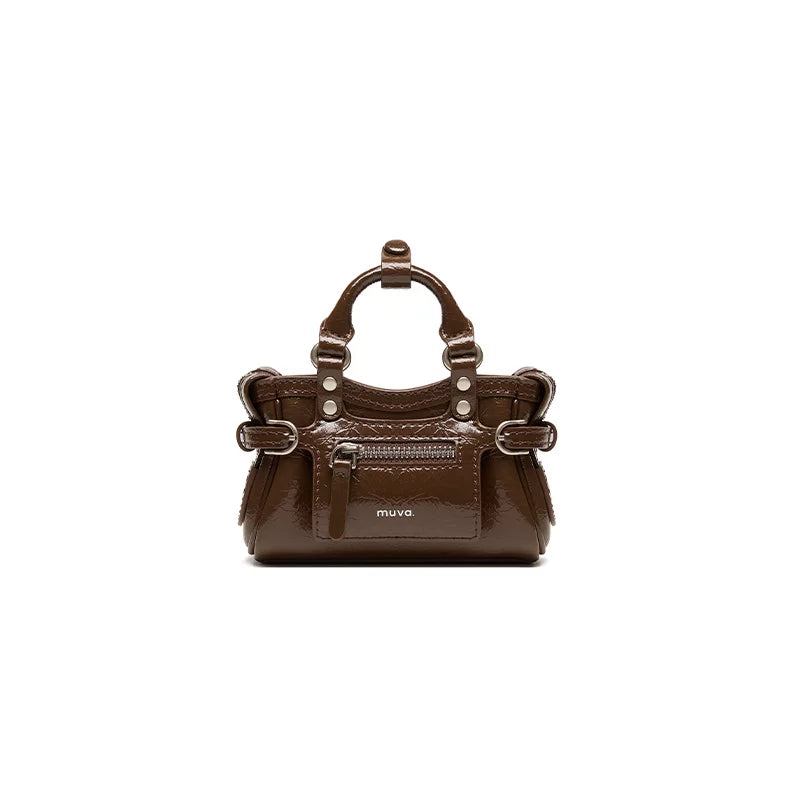 muva. Leather Zip-Top Mini Crossbody Bag