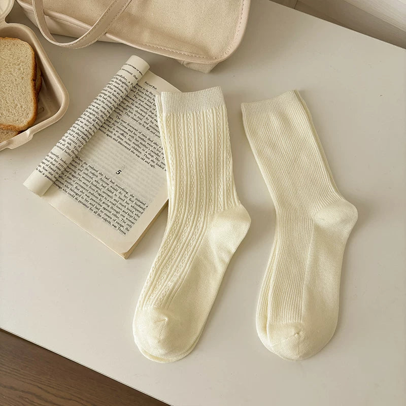 Halo Honey Moisture-Wicking Polka Dot Rolled Edge Mid-Calf Socks