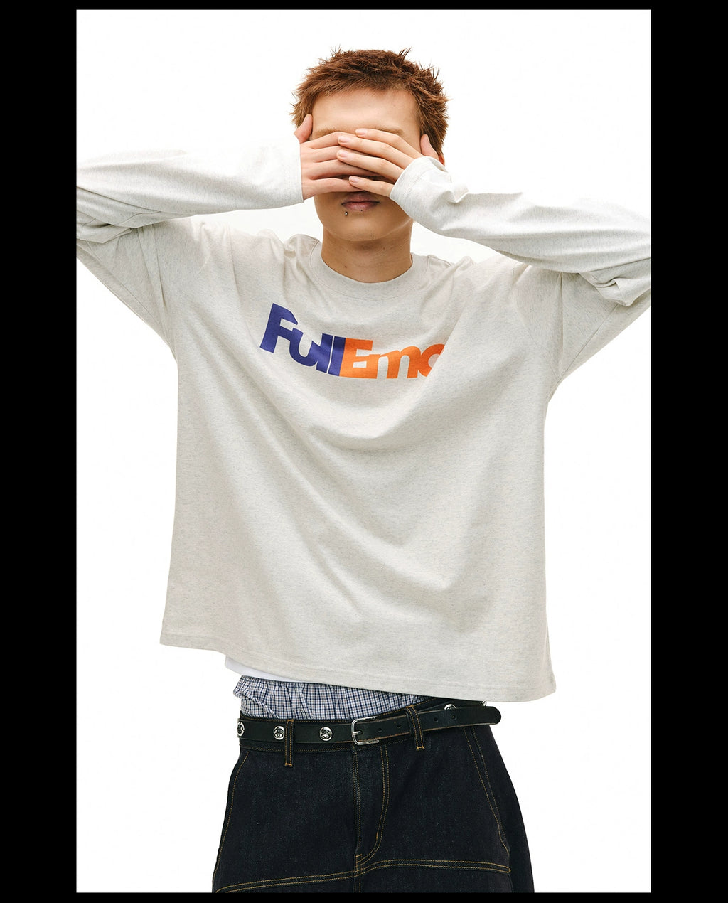 NOVACAM Retro Alphabet Print Fun Spoof Logo Long Sleeve
