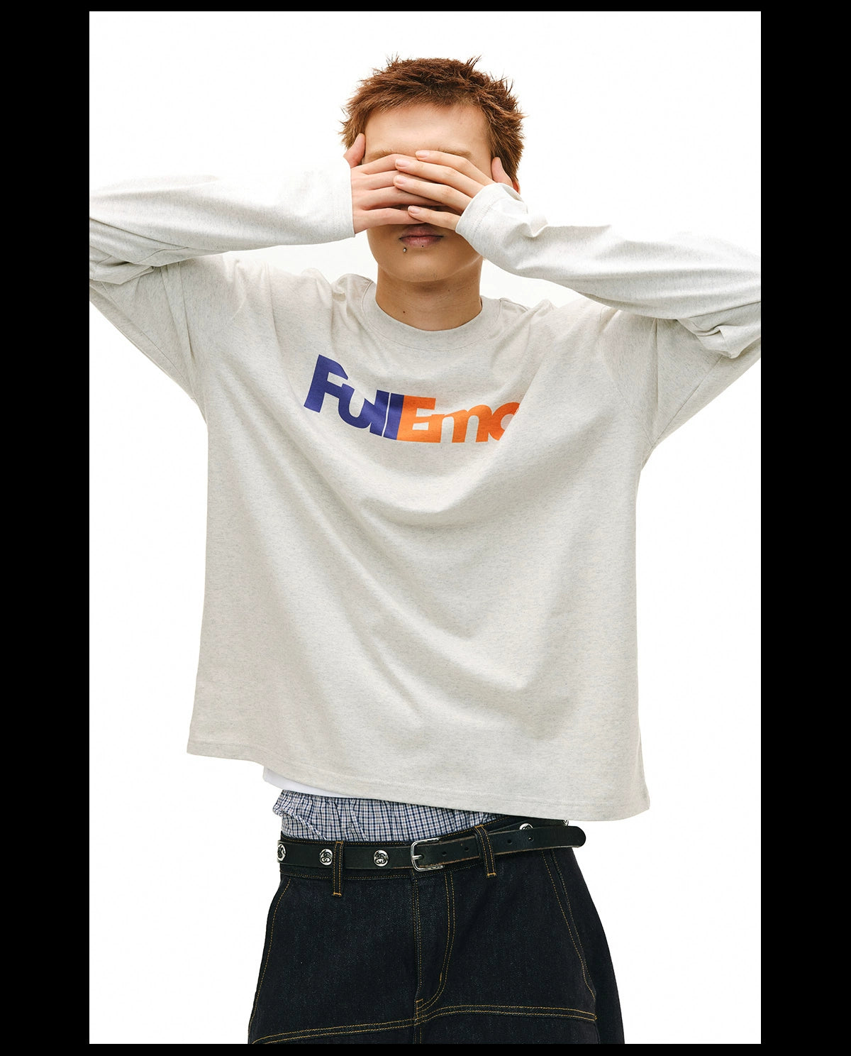 NOVACAM Retro Alphabet Print Fun Spoof Logo Long Sleeve