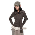 JIKOO Leaf Dusk Plaid Zip Long-Sleeve Top