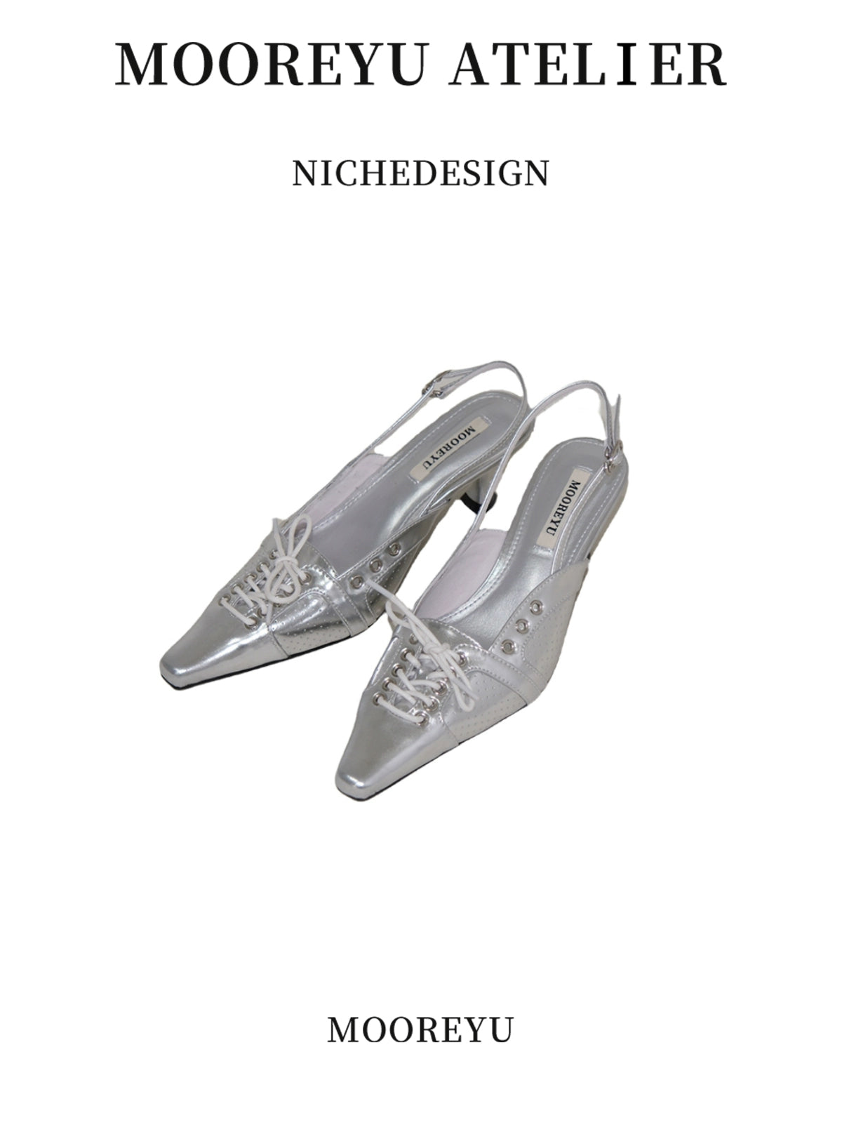 Mooreyu Bow Bag Head Temperament Strap High Heels