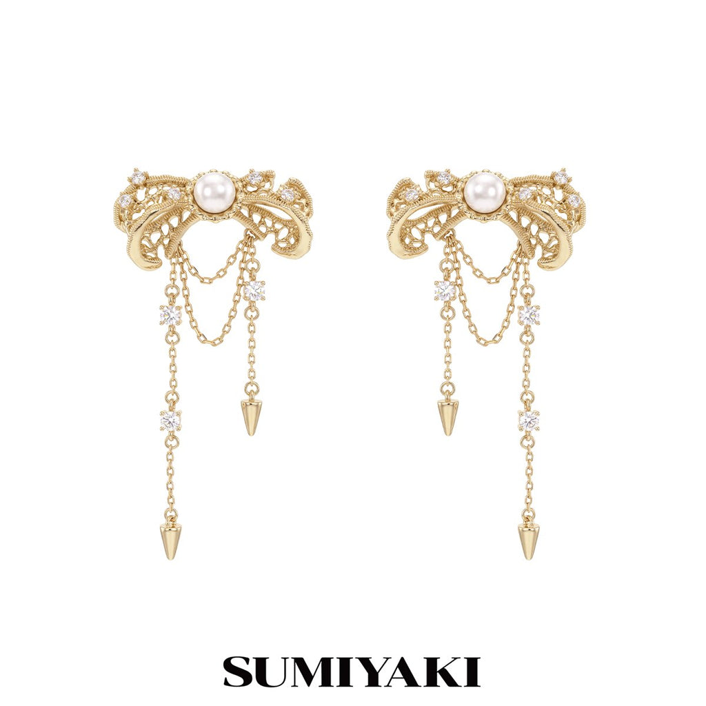SUMIYAKI Pearl Bowknot Earrings