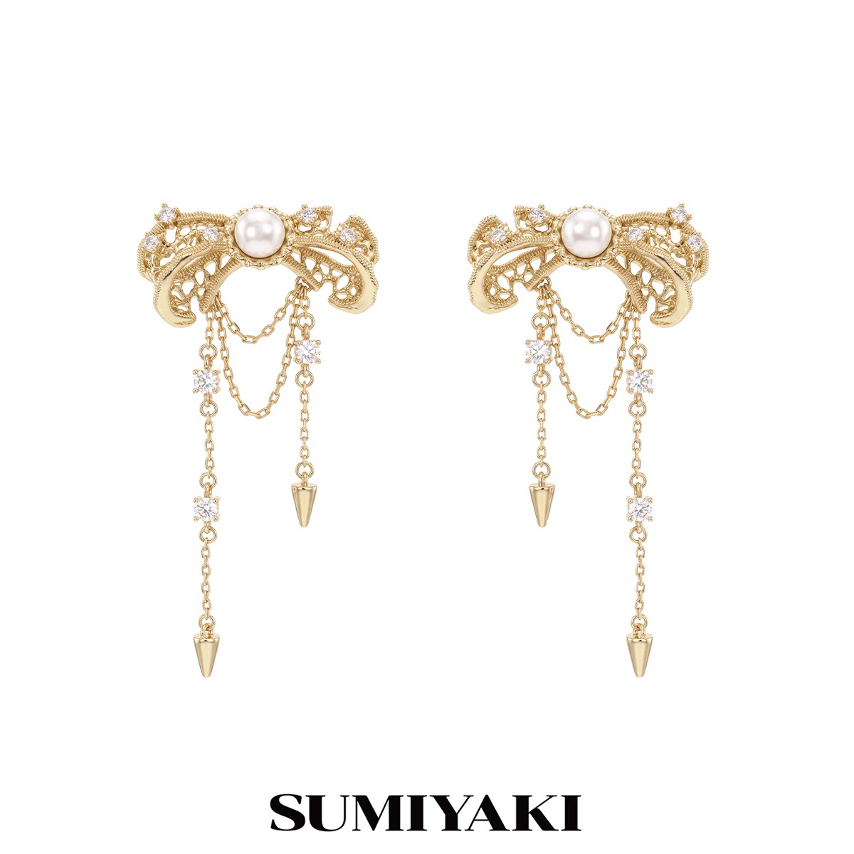 SUMIYAKI Pearl Bowknot Earrings