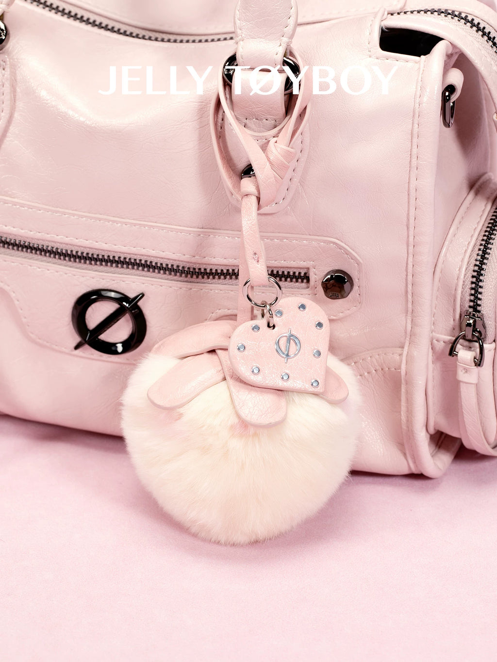 JELLY TOYBOY Pink Plush Strawberry Charm Bag Accessory