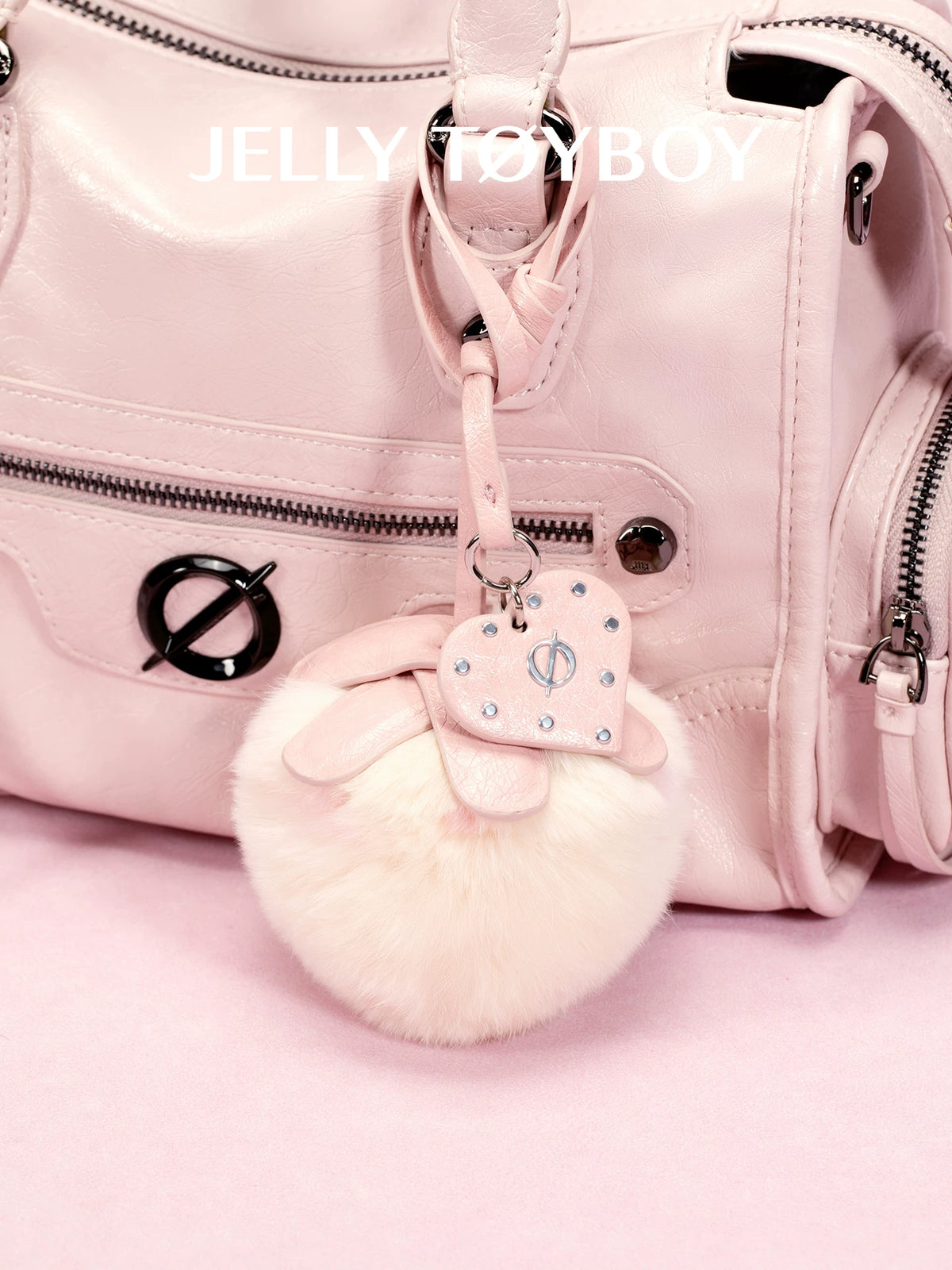 JELLY TOYBOY Pink Plush Strawberry Charm Bag Accessory