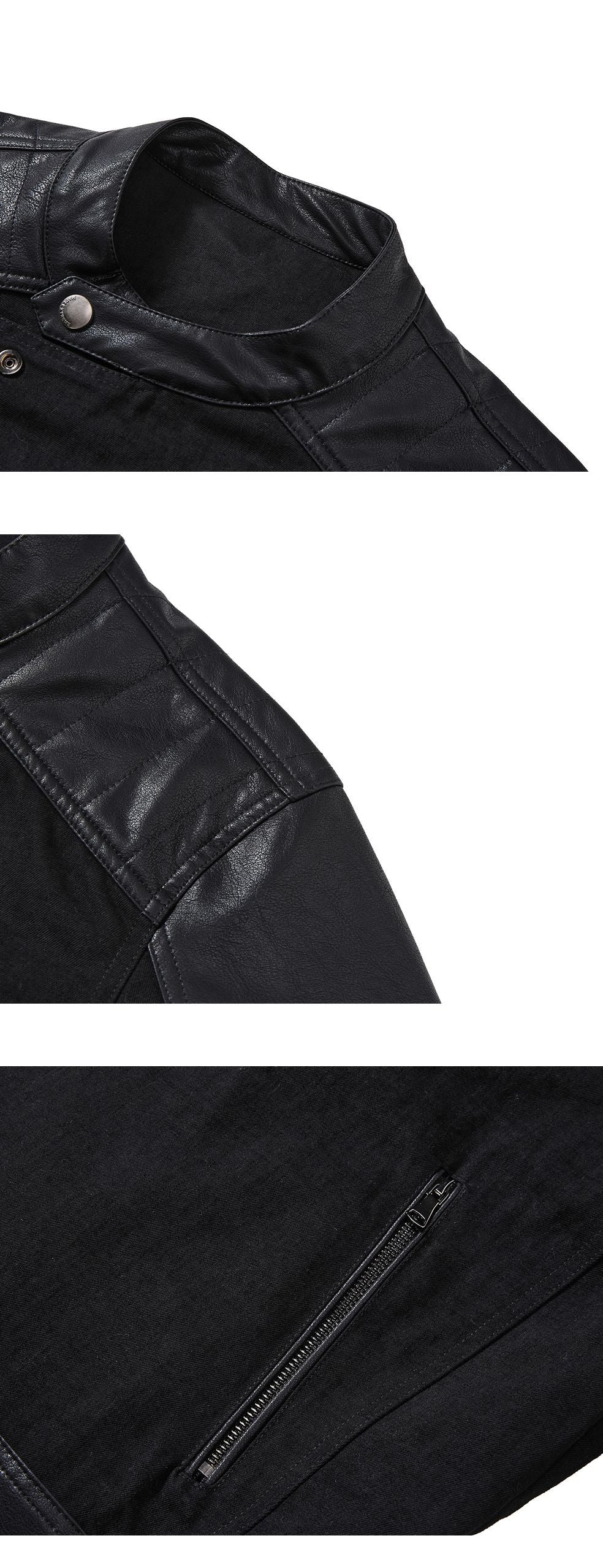 MADEEXTREME Vintage Stitched Short Leather Jacket