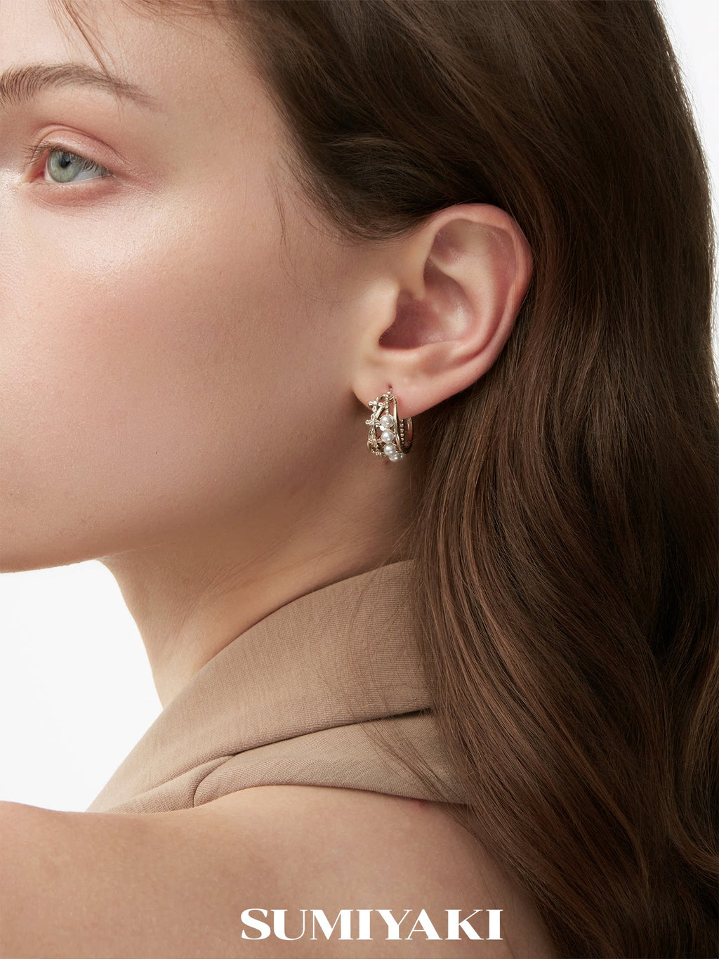 SUMIYAKI Pearl Hollow Blossom Earrings