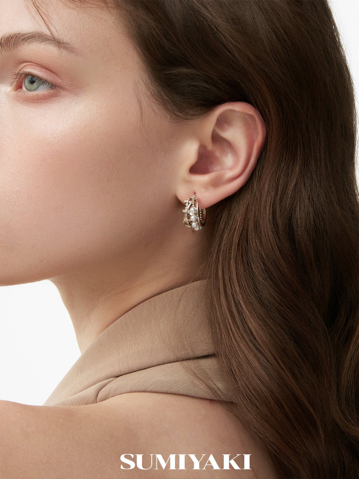 SUMIYAKI Pearl Hollow Blossom Earrings