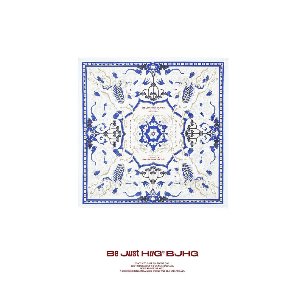BJHG Versatile Contrasting Square Scarf