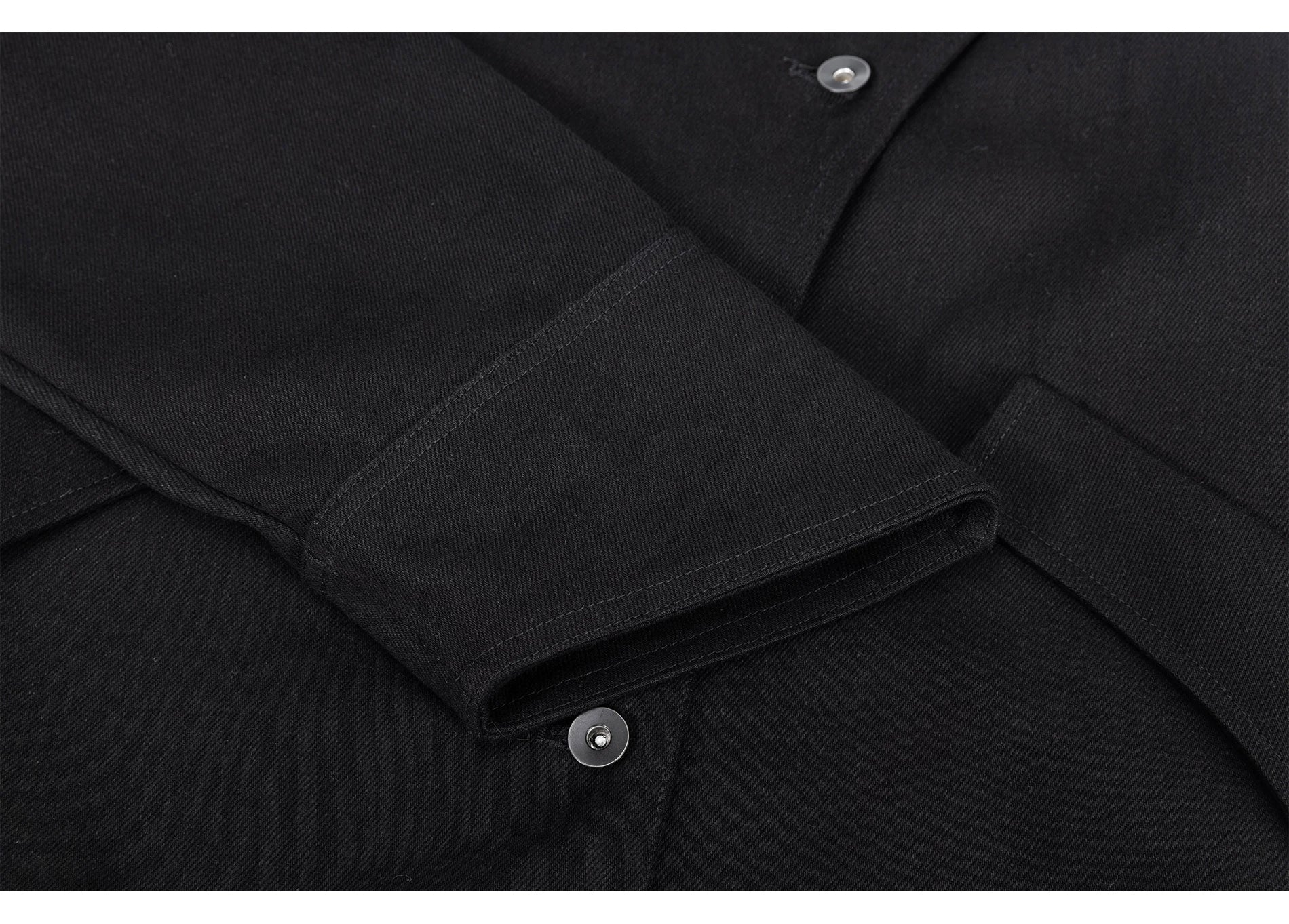 Esaias Stand-up Collar Slanted Placket Denim Jacket