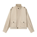 VLABMADE Light Khaki Safari Multi-Pocket Loose-Fit Jacket