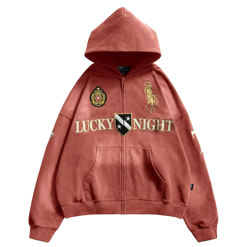 Remedy Vintage Embroidered Washed Hooded Sweater
