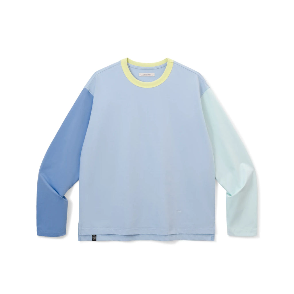 SUPERTOFU Color-Block Moisture-Wicking Loose Long-Sleeve Tee