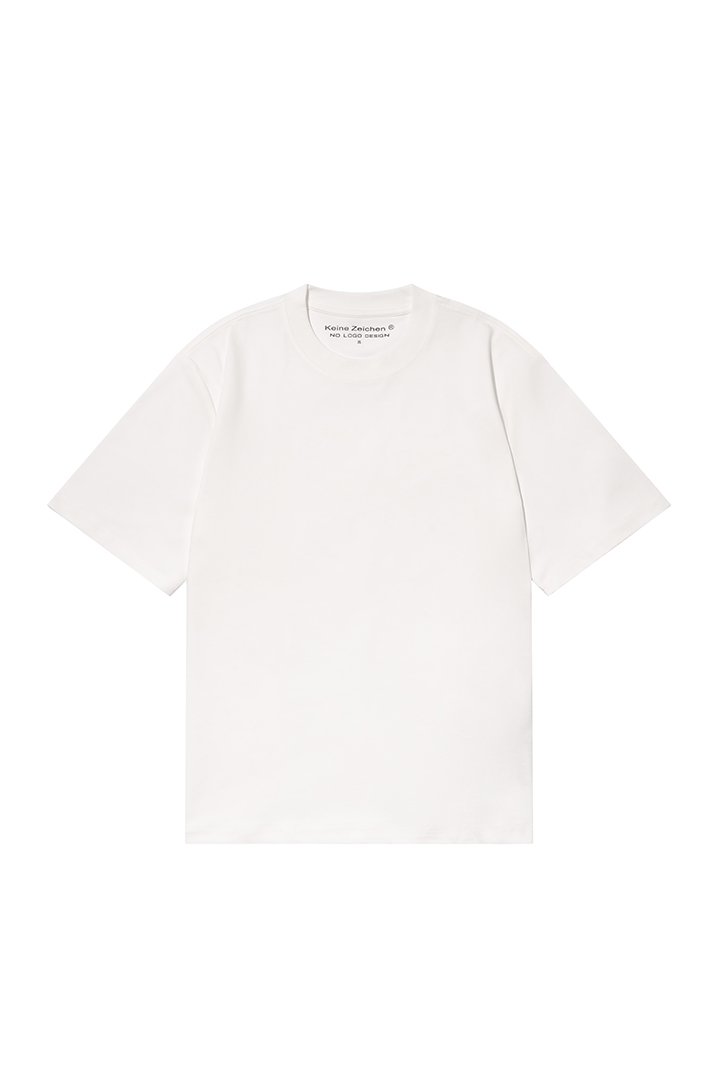 NO LOGO Small Neckline Short and Wide Casual Tee