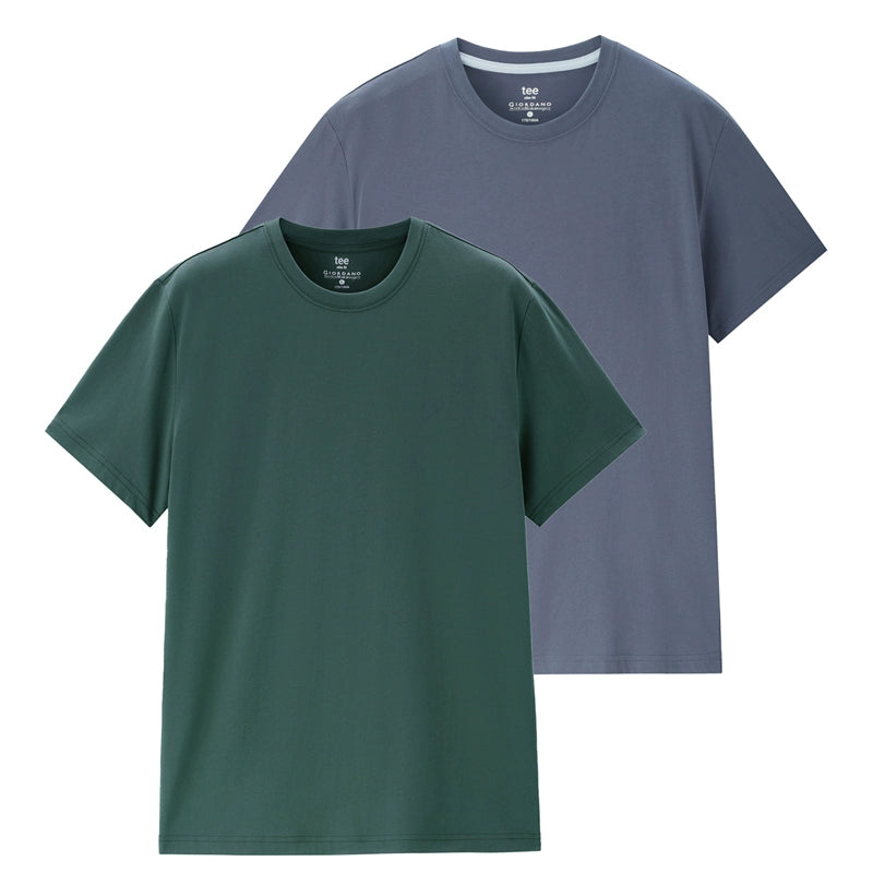 Giordano -Pack Solid Cotton Crew Neck Tee