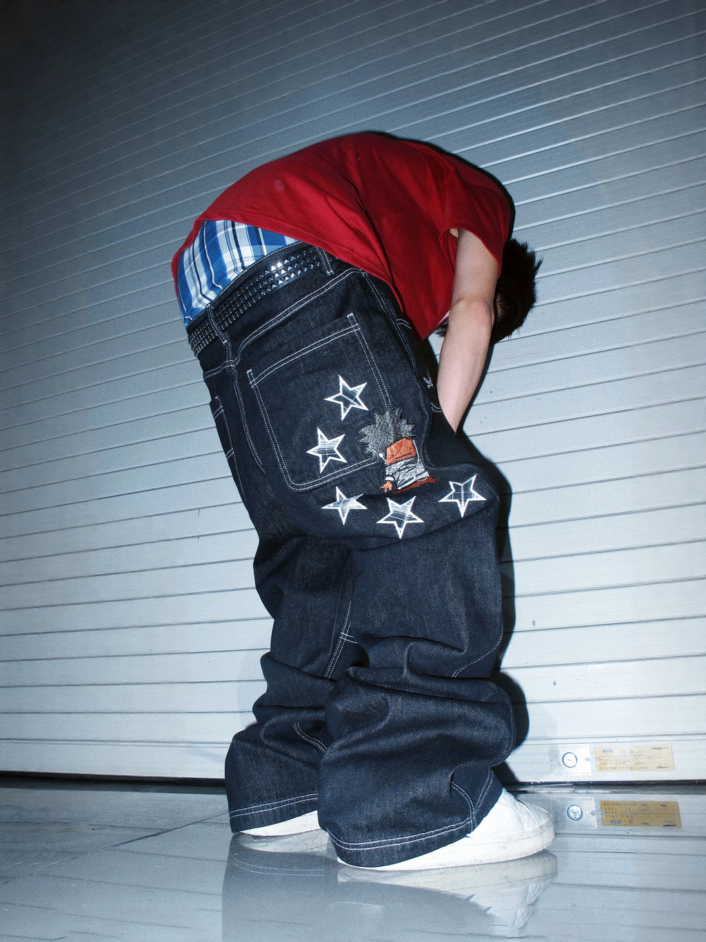 GameOne Star Denim Patchwork Straight-Leg Jeans