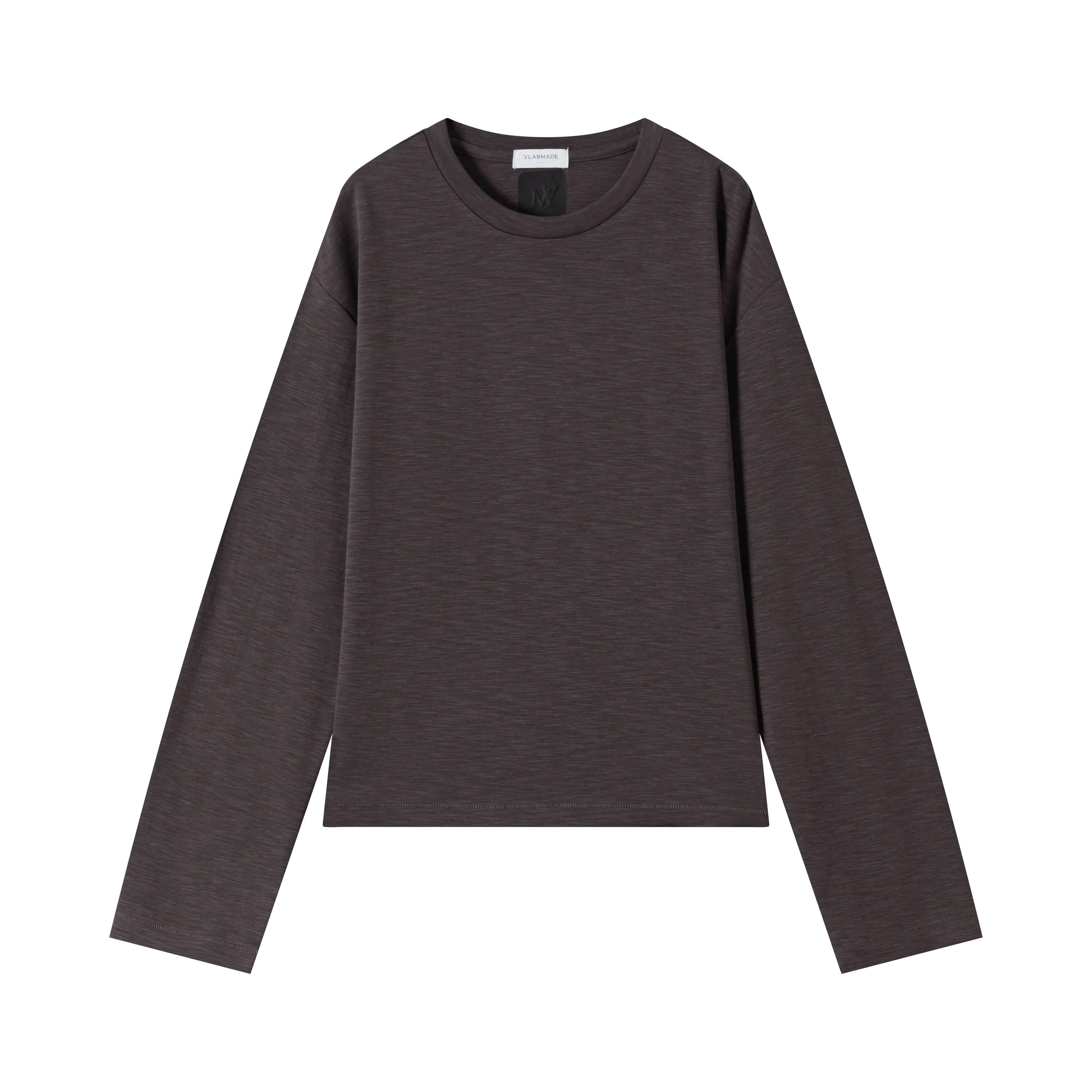 VLABMADE Vintage Embroidery Single Stitch Crew Neck Long Sleeve