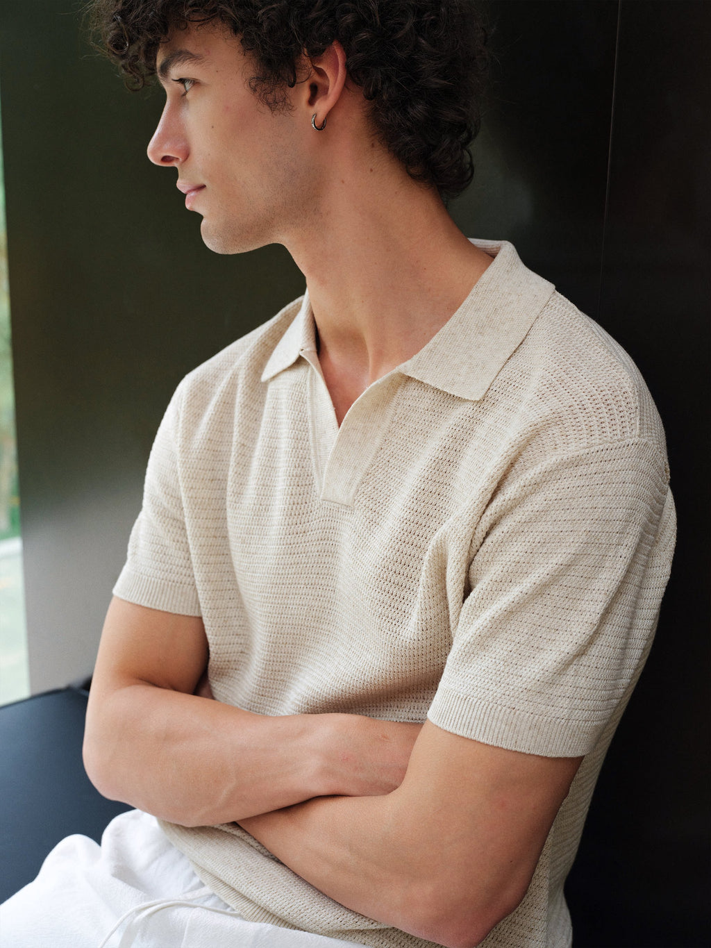 VLABMADE Breathable Italian Seagull Collar Knitted Short Sleeve Polo