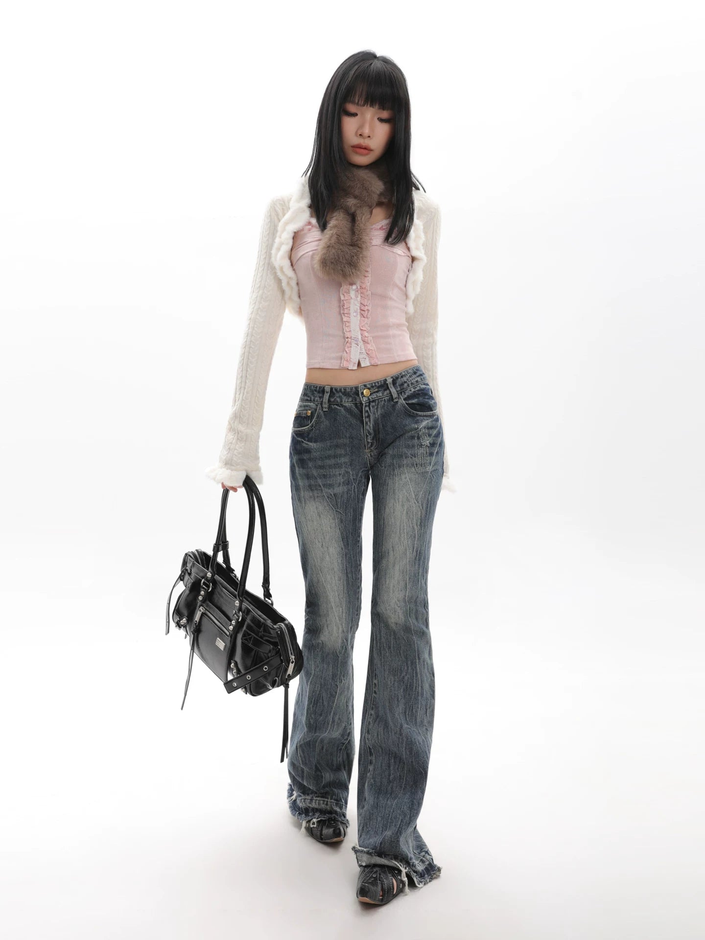 JANDRESS Vintage Rivet Underarm Bag
