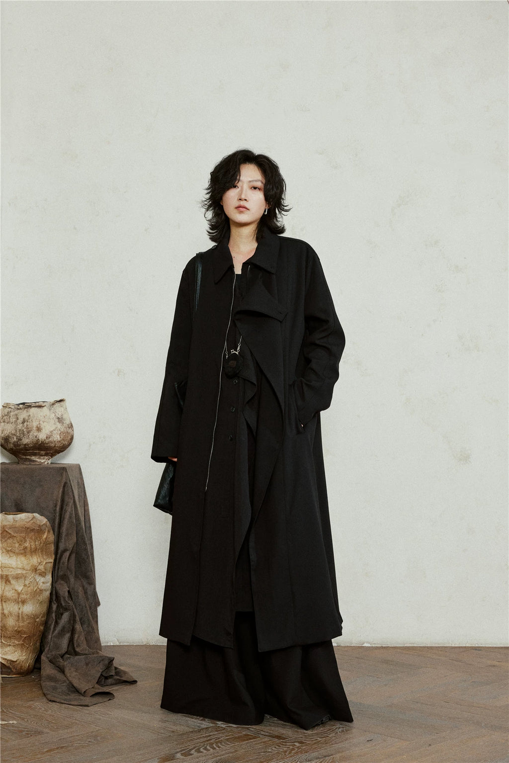 SUNYVONNE Long Irregular Lapel Blazer