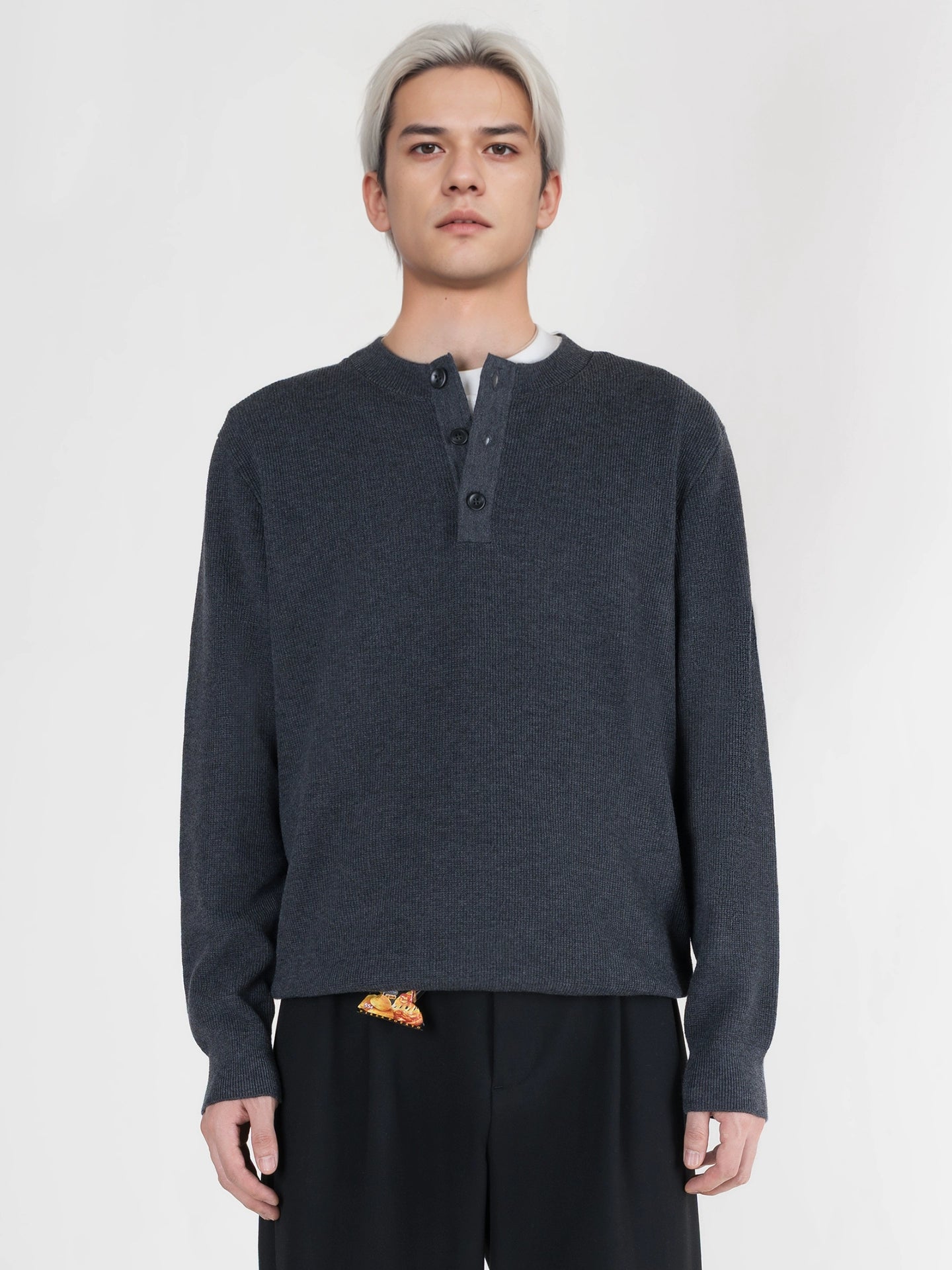 PERDU Henry Neck Casual Knitted Sweater