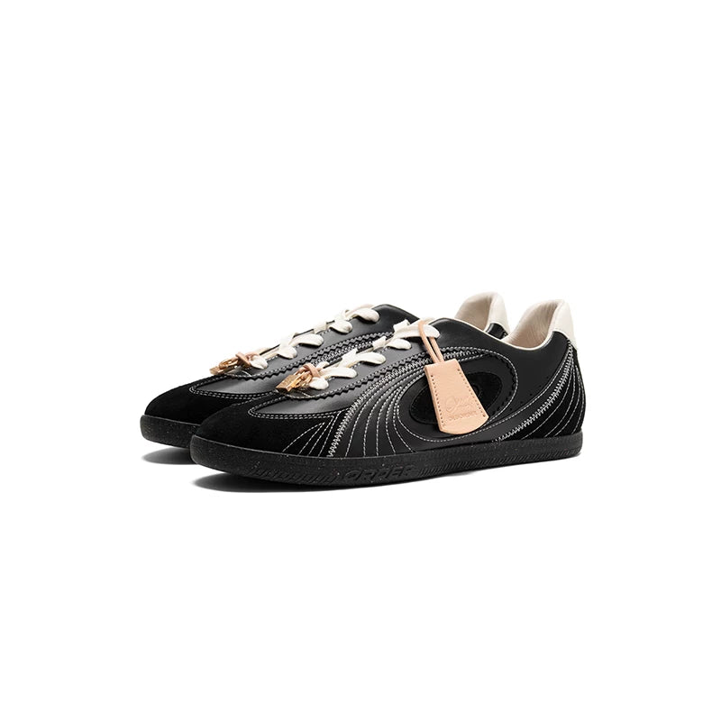 OLD ORDER Leather Lace-Up Retro Trainer