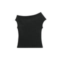 FUNKYFUN Irregular Slanted Shoulder Short Sleeve Tee