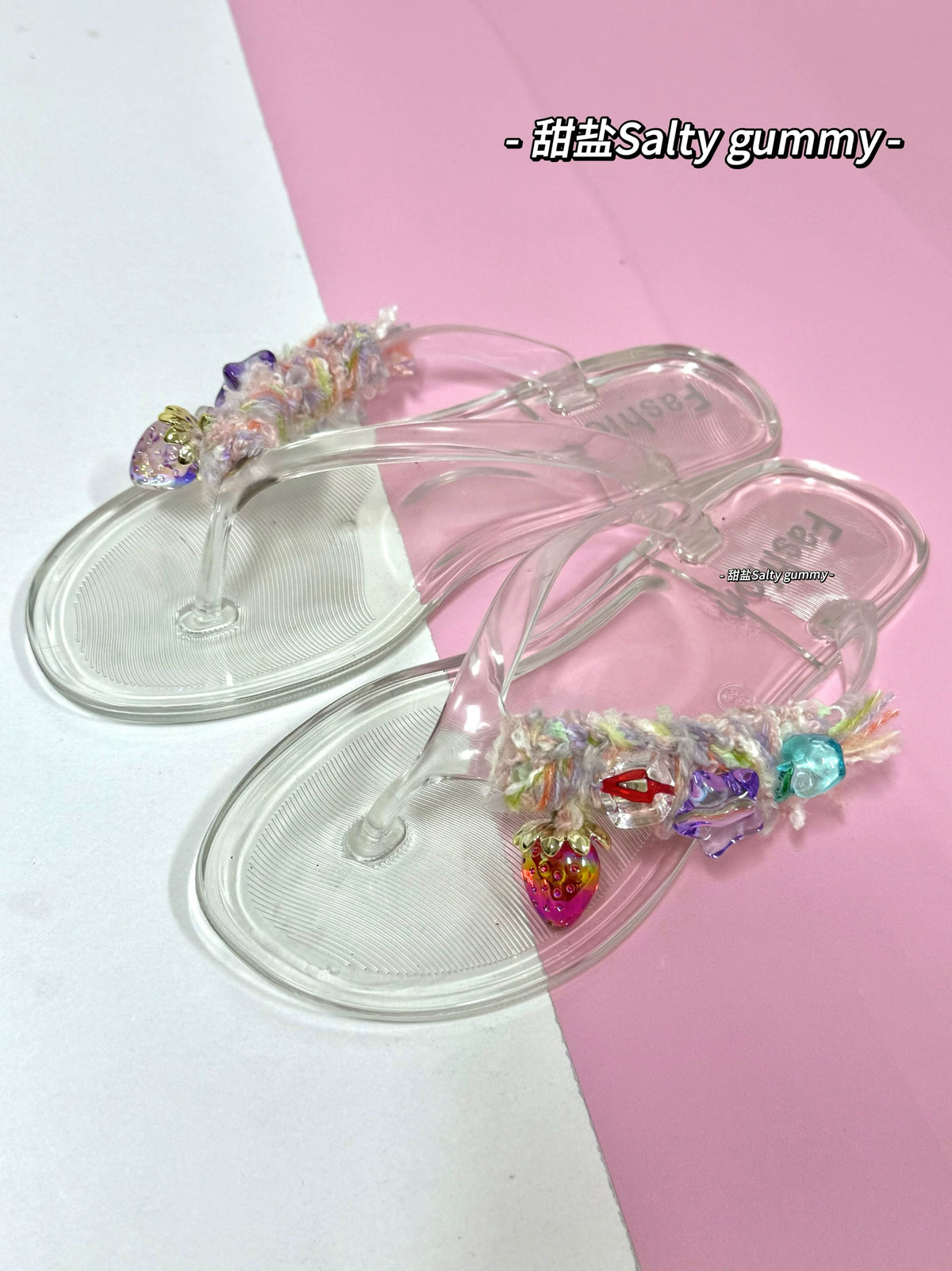 Salty gummy Handmade Crochet PVC Toe-Separator Sandal