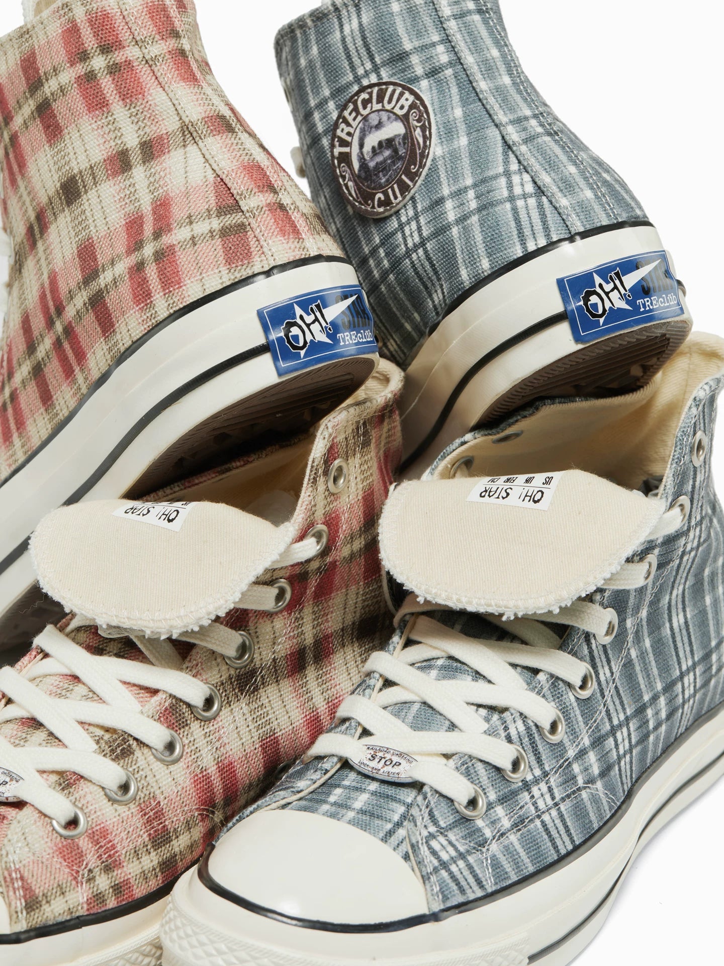 TREclub Checked Contrasting High-top Espadrilles