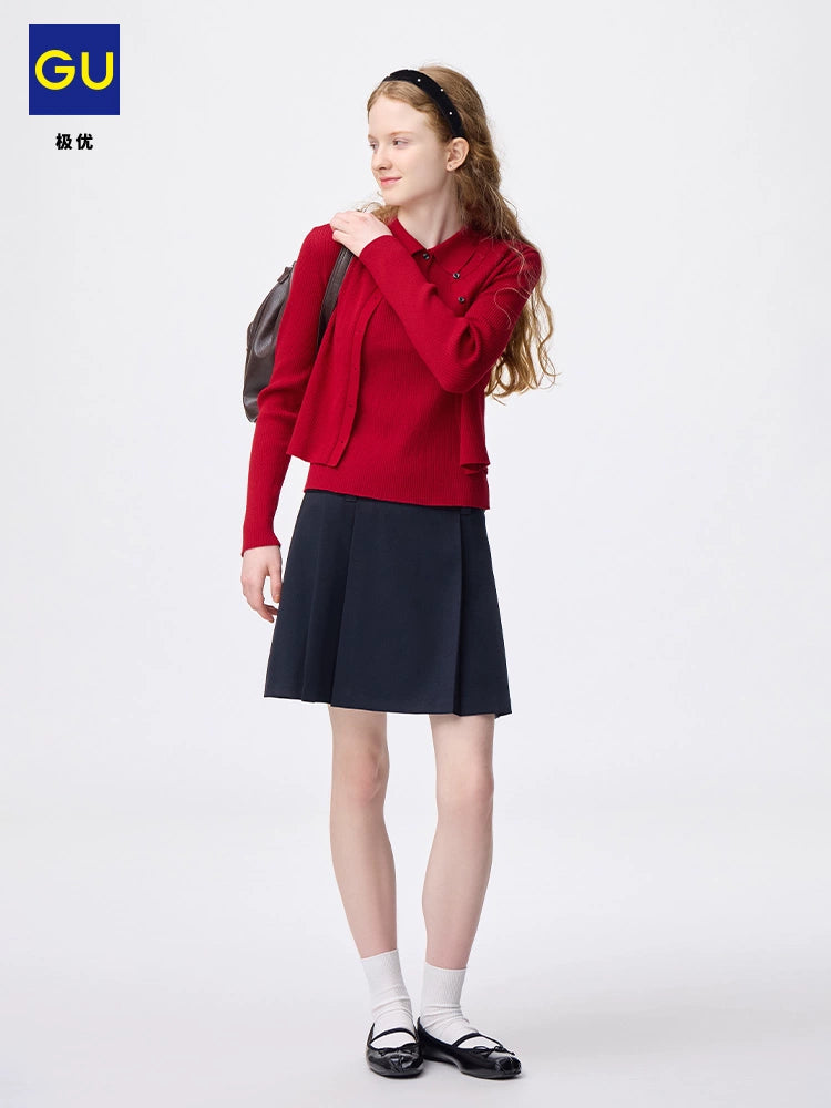 GU Pleated Short Fashion Simple Culottes