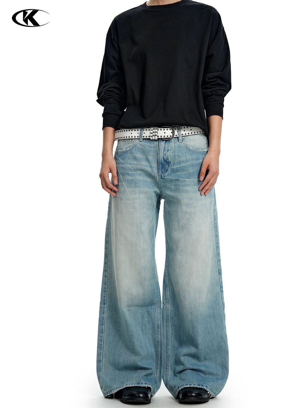 11KN Retro Gradual Change Loose Versatile Jeans