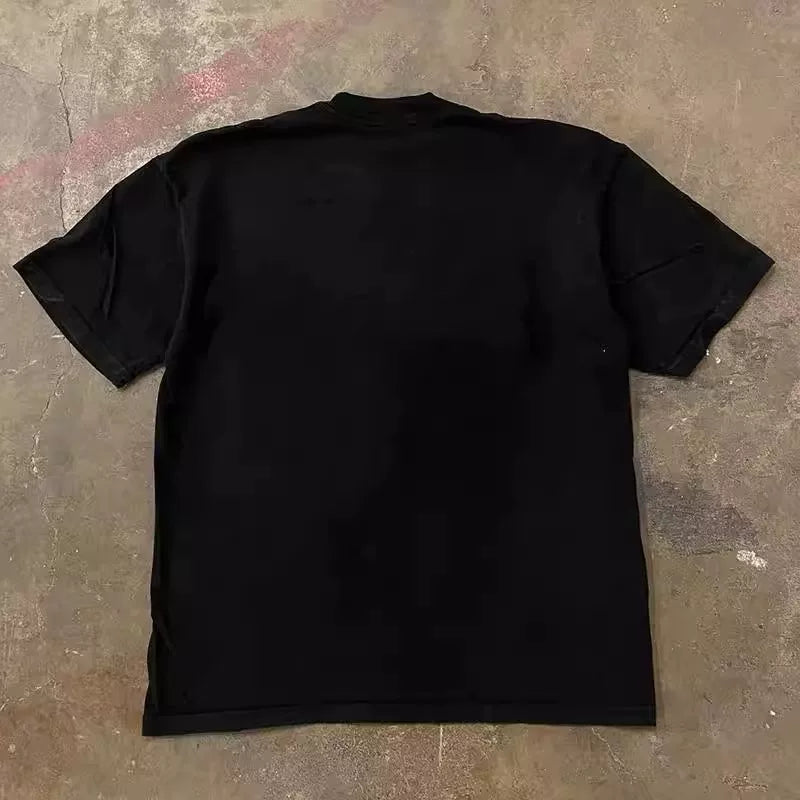 UPUPXIA  Simple Round Neck Loose Tee