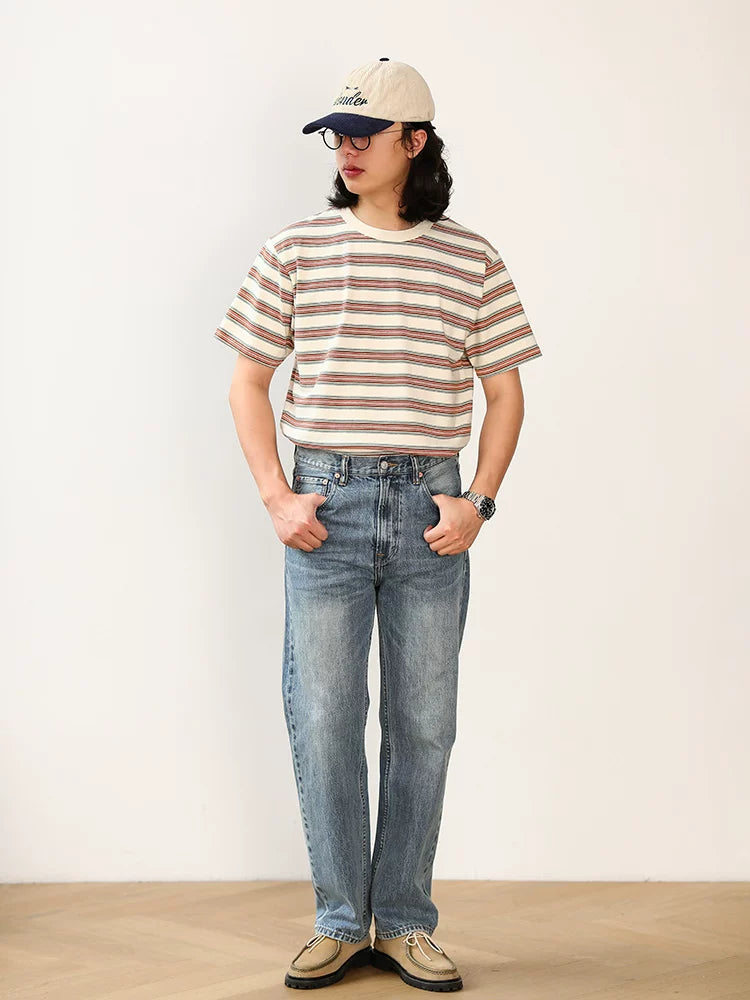 Mbbcar Vintage Washed Selvedge Straight-Leg Jeans