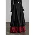 INDULGE Contrast Color Fake Two A-shaped Skirt