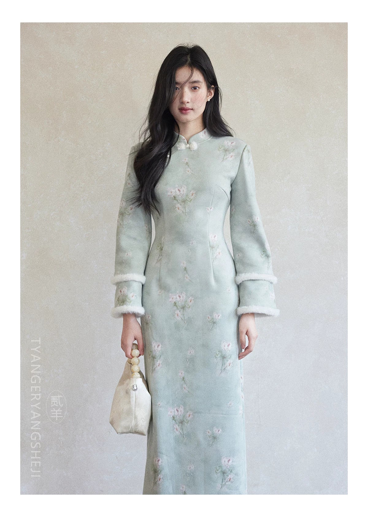 TYANG New Chinese Style Suede Cheongsam Dress