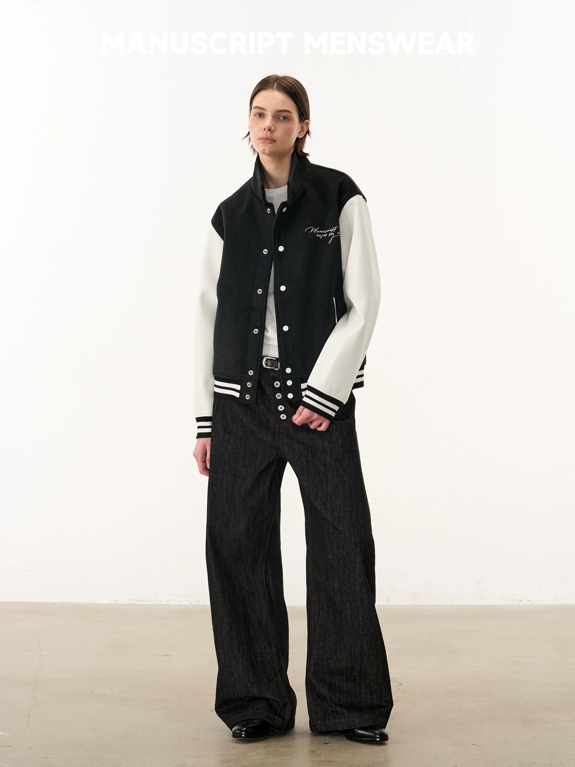 MANUSCRIPT Five-button I-pleated Low-rise Jeans