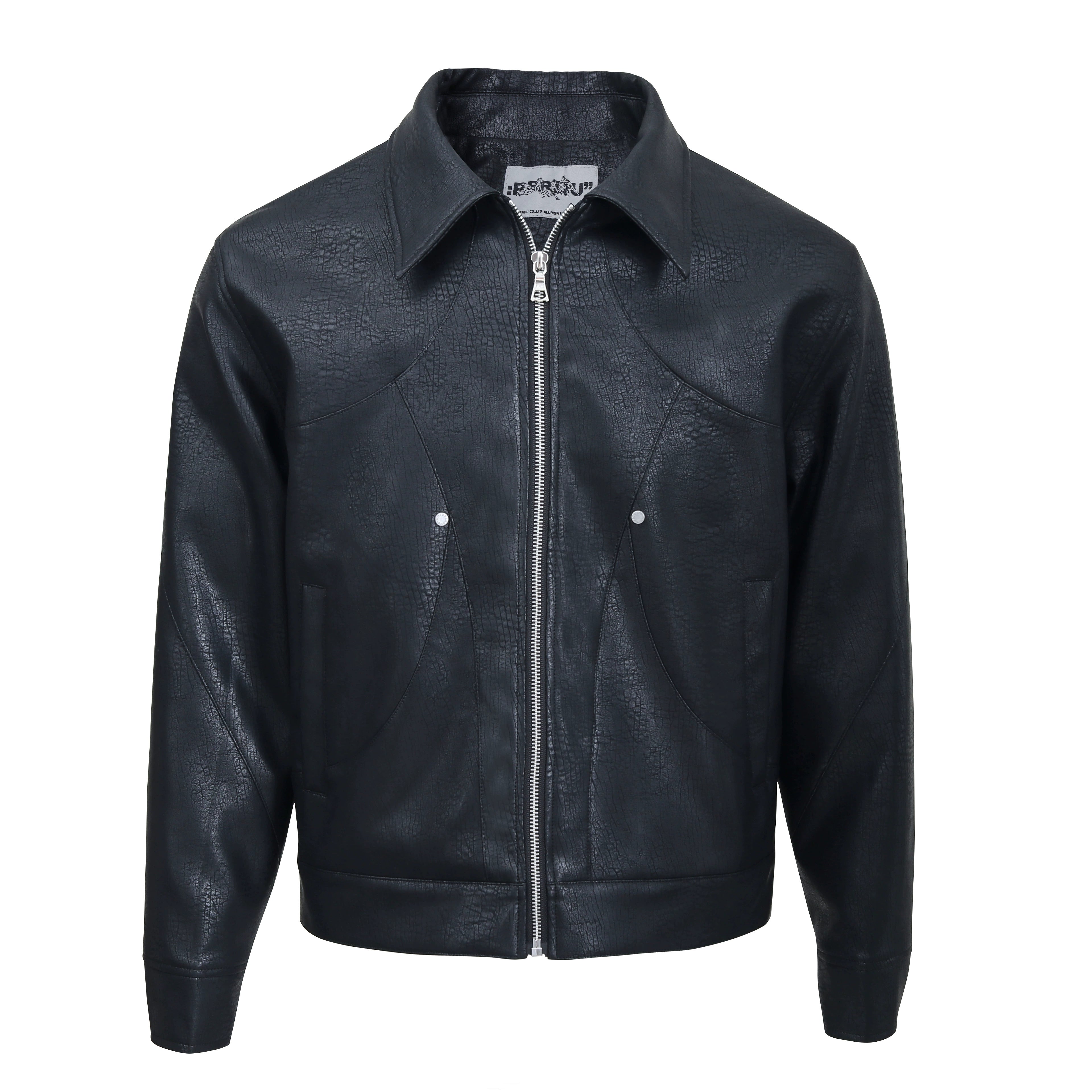 PERDU Snake Stitching Rivet Versatile Vintage Jacket